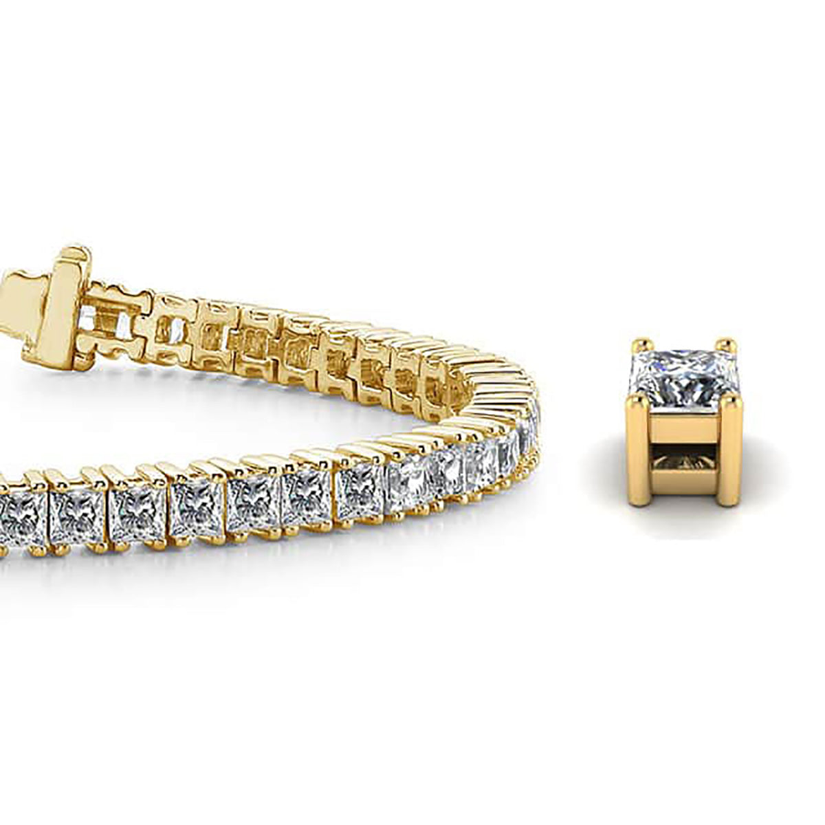 Princess Cut Diamond Strand Tennis Bracelet