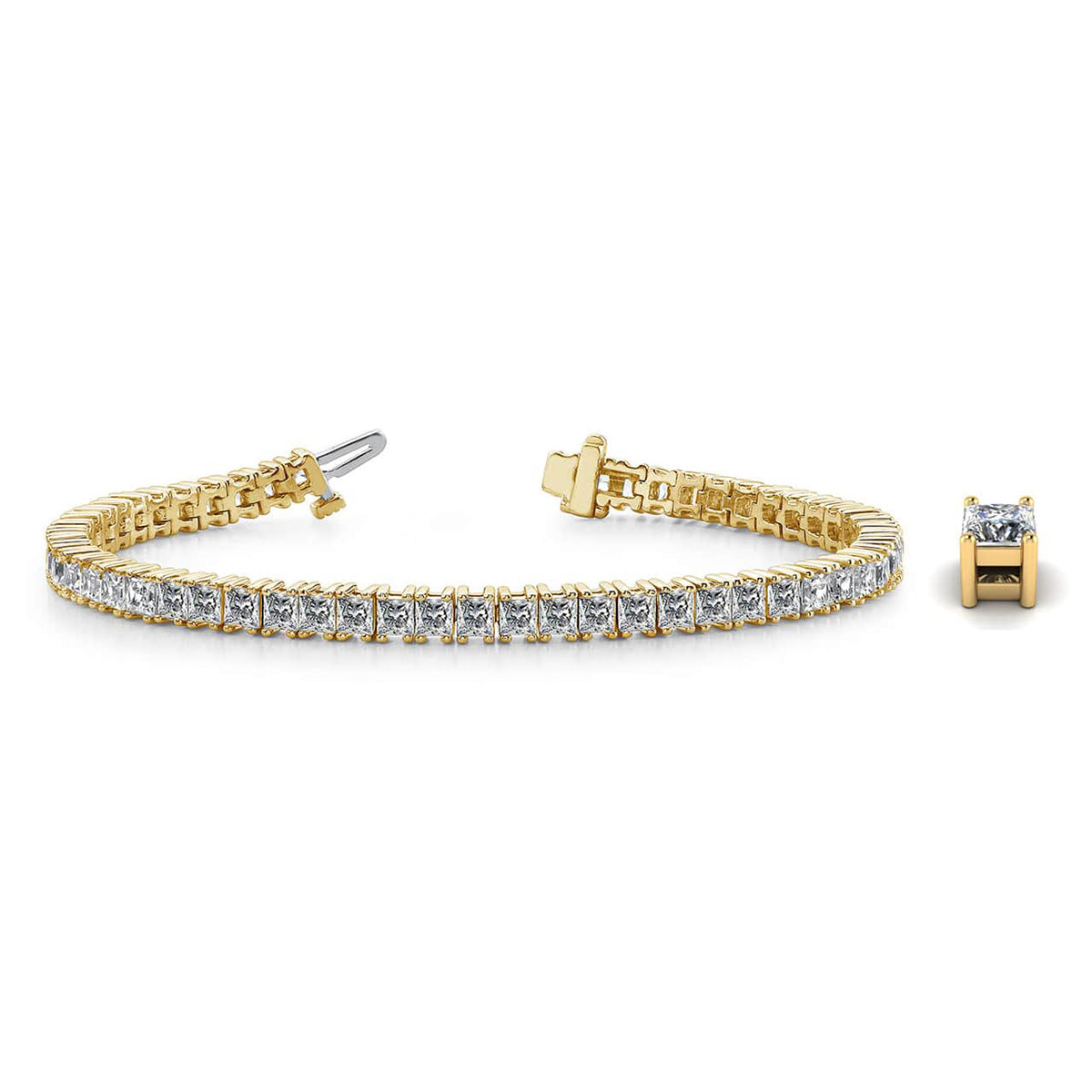 Princess Cut Diamond Strand Tennis Bracelet