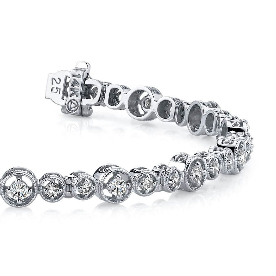 Graduated Antique Diamond Bracelet
