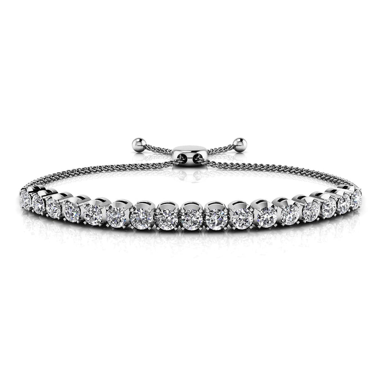 Classic 4 Prong Adjustable Diamond Bracelet