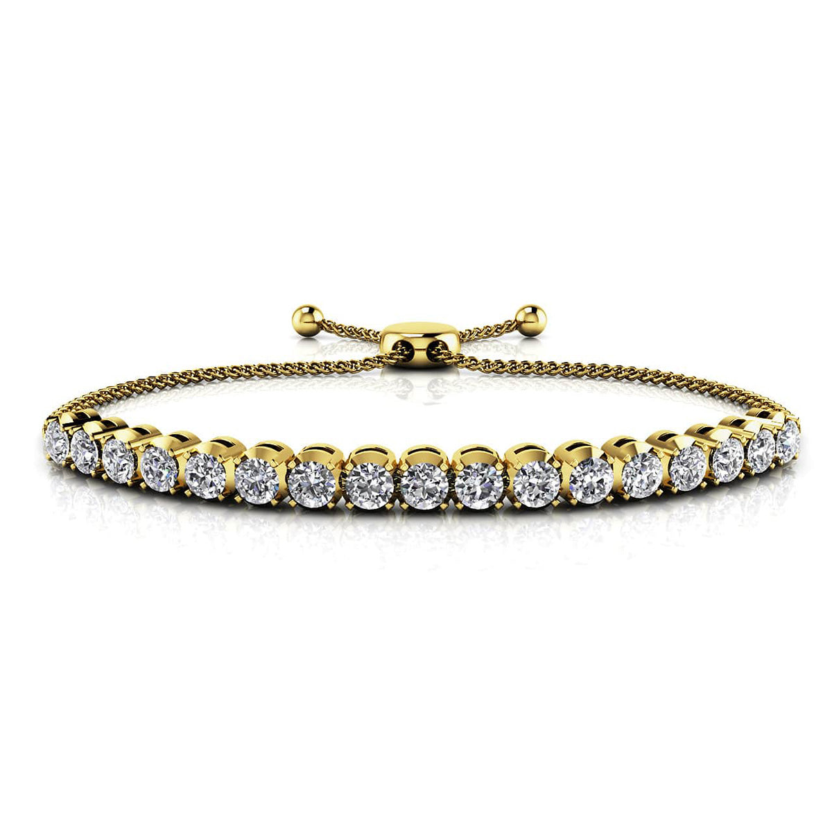 Classic 4 Prong Adjustable Diamond Bracelet
