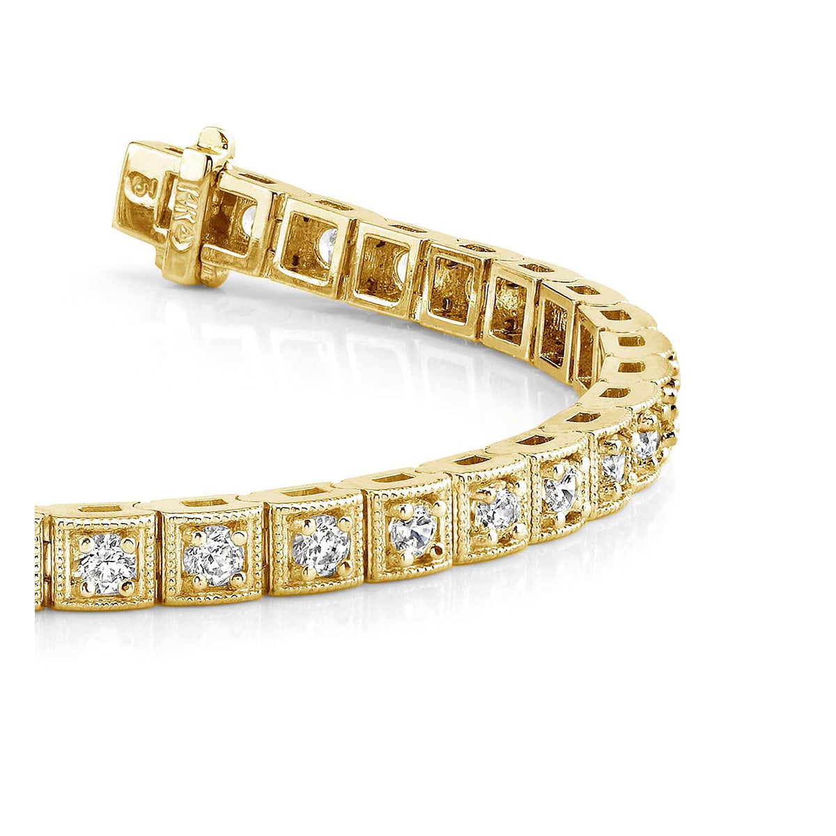 Antique Square Link Diamond Bracelet