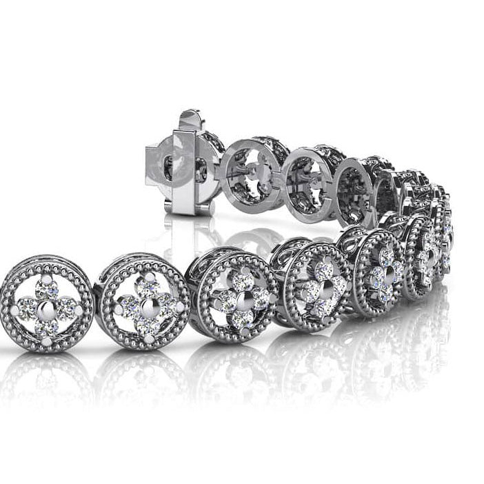 Diamond Cross Link Circle Bracelet