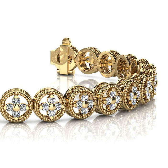 Diamond Cross Link Circle Bracelet