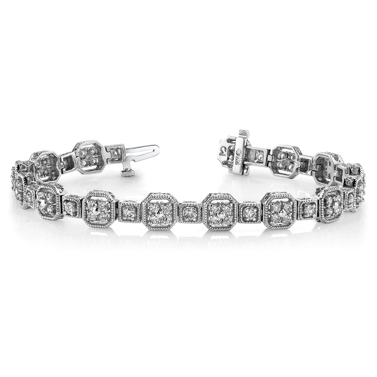 Vintage Quad Square Diamond Bracelet