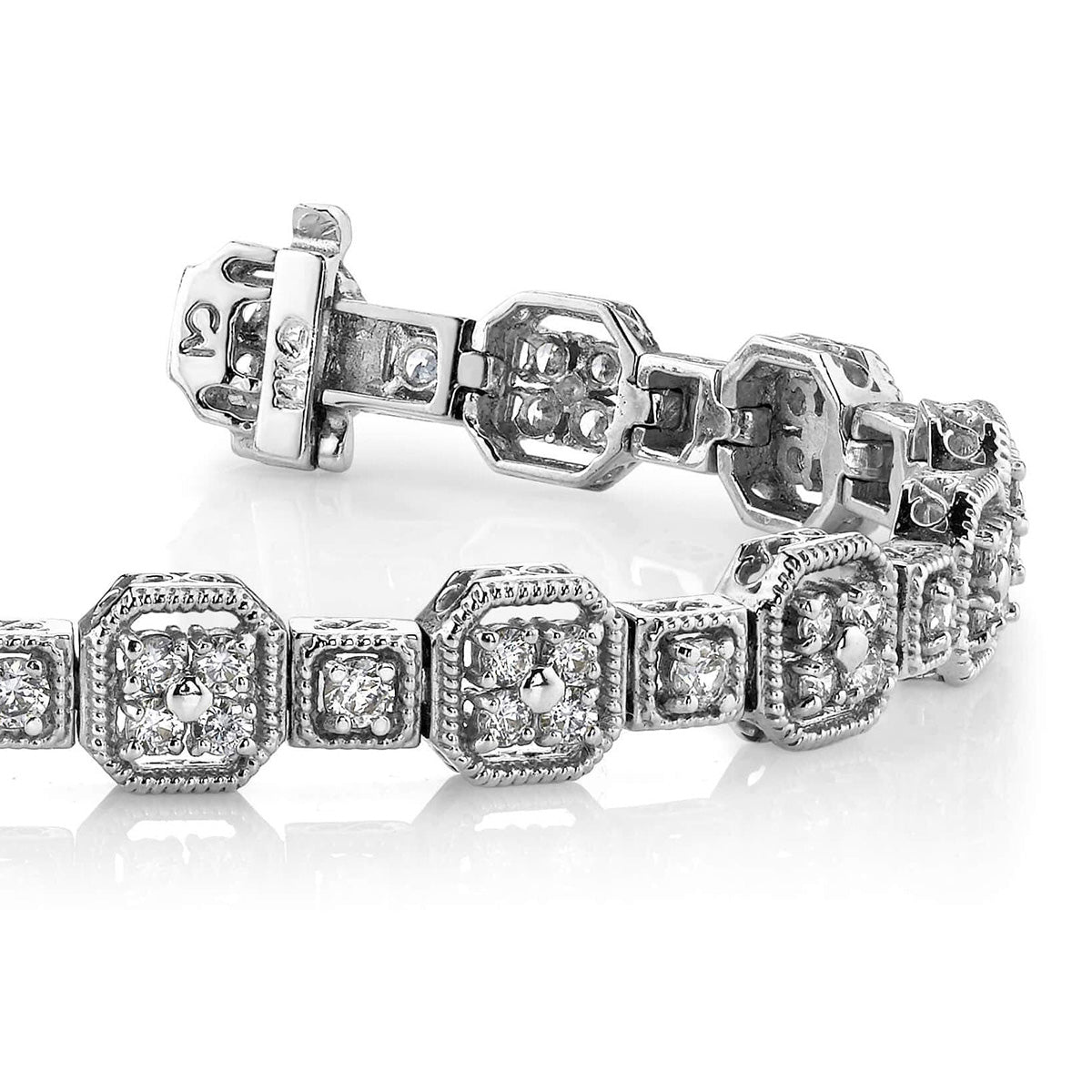 Vintage Quad Square Diamond Bracelet