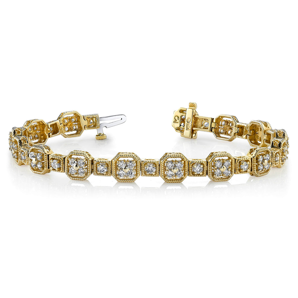 Vintage Quad Square Diamond Bracelet