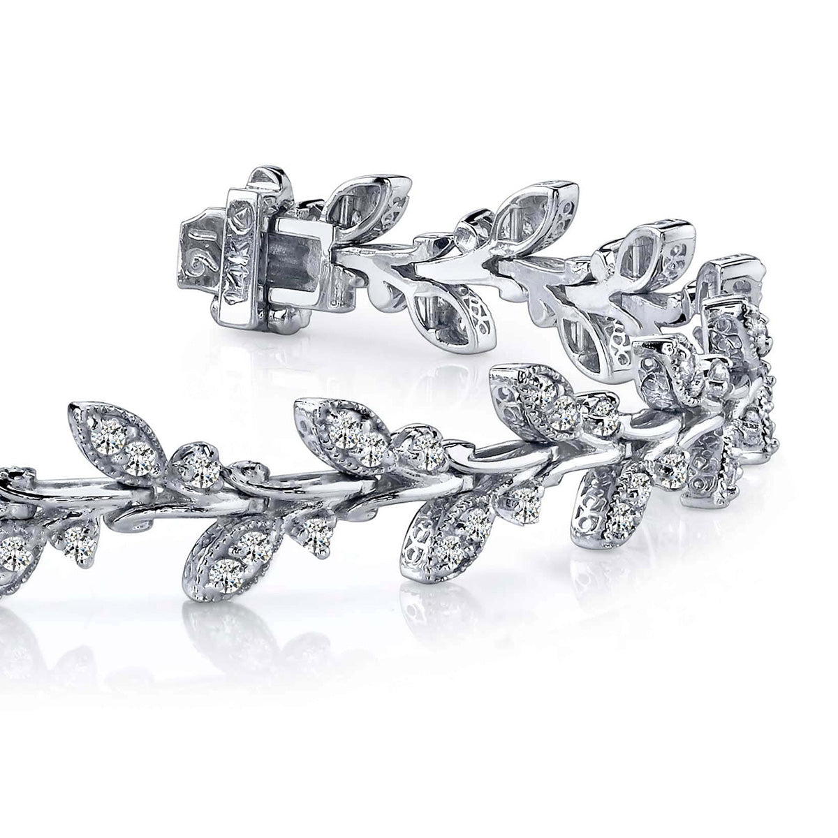 Vintage Style Leaf Diamond Bracelet