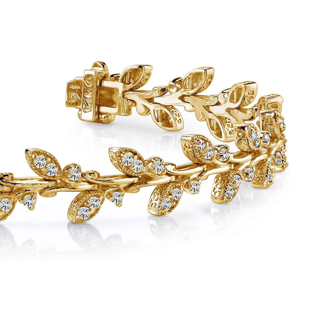 Vintage Style Leaf Diamond Bracelet