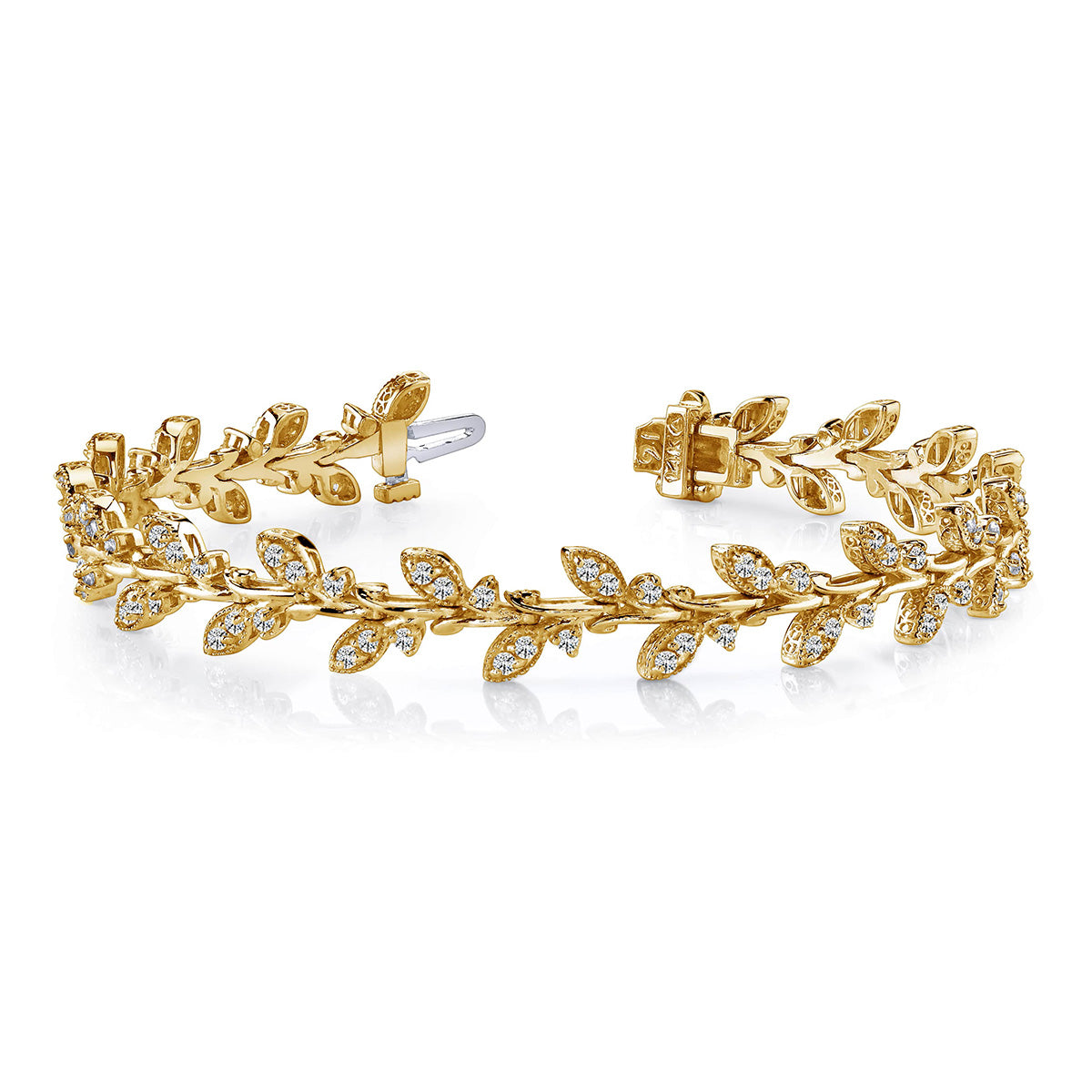 Vintage Style Leaf Diamond Bracelet