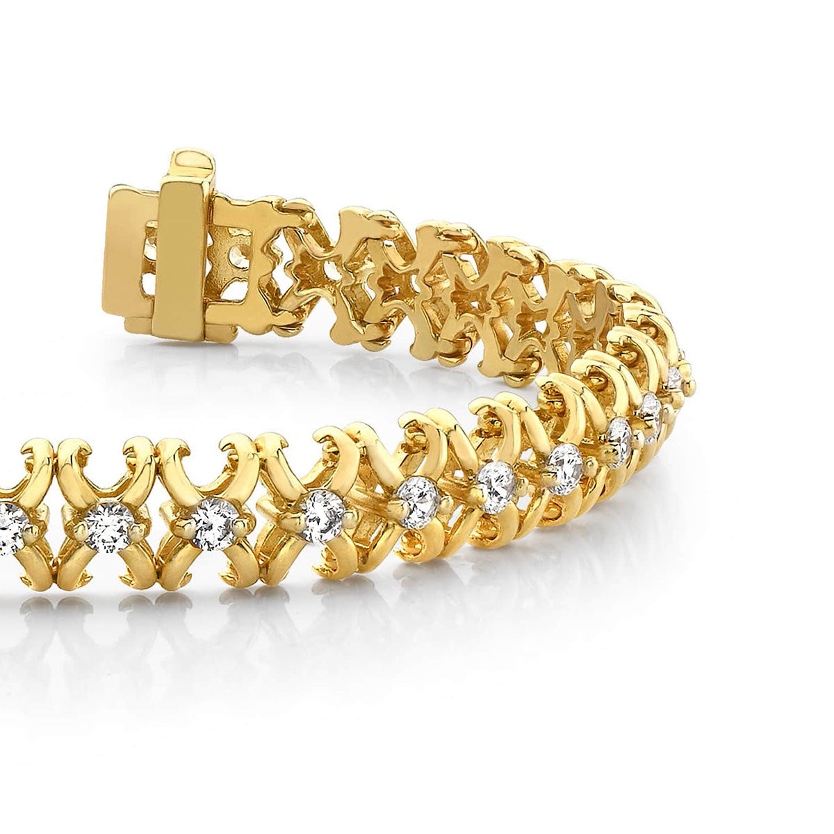 Styled X Link Diamond Bracelet