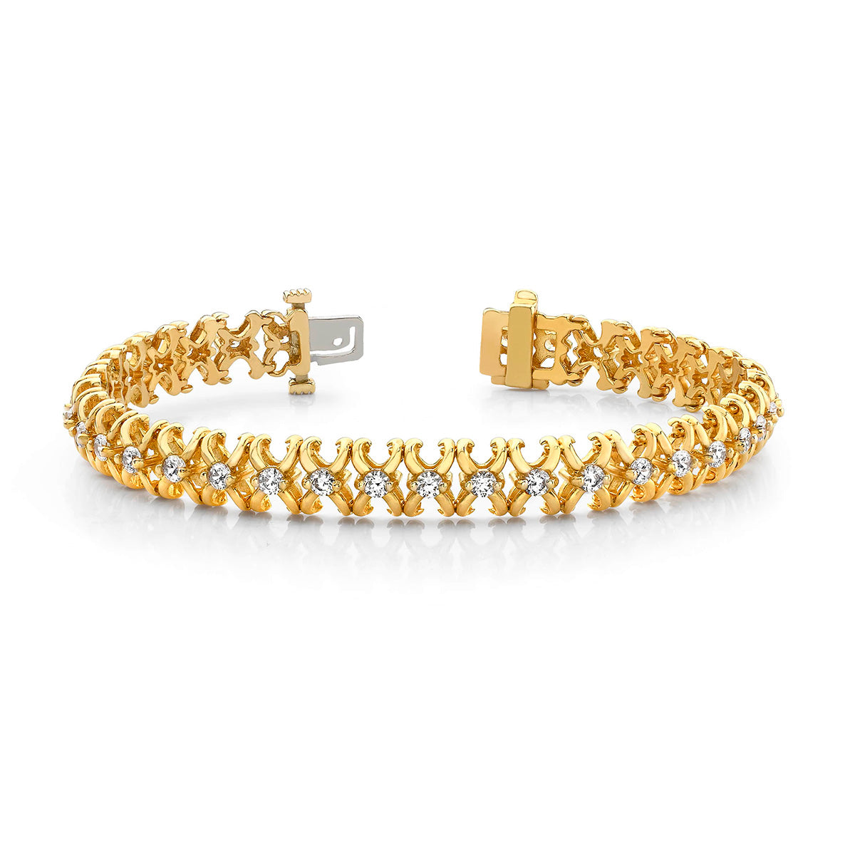 Styled X Link Diamond Bracelet