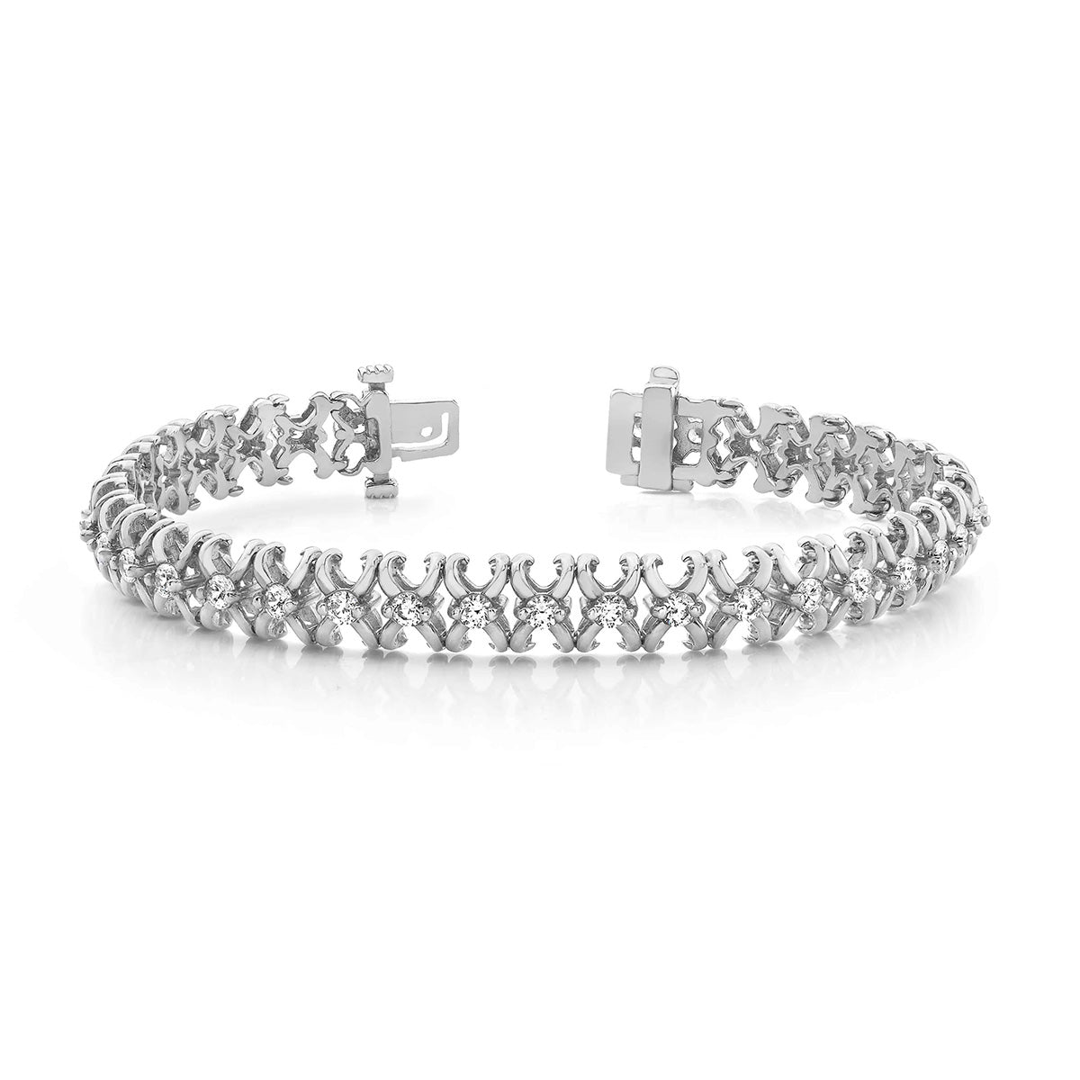 Styled X Link Diamond Bracelet