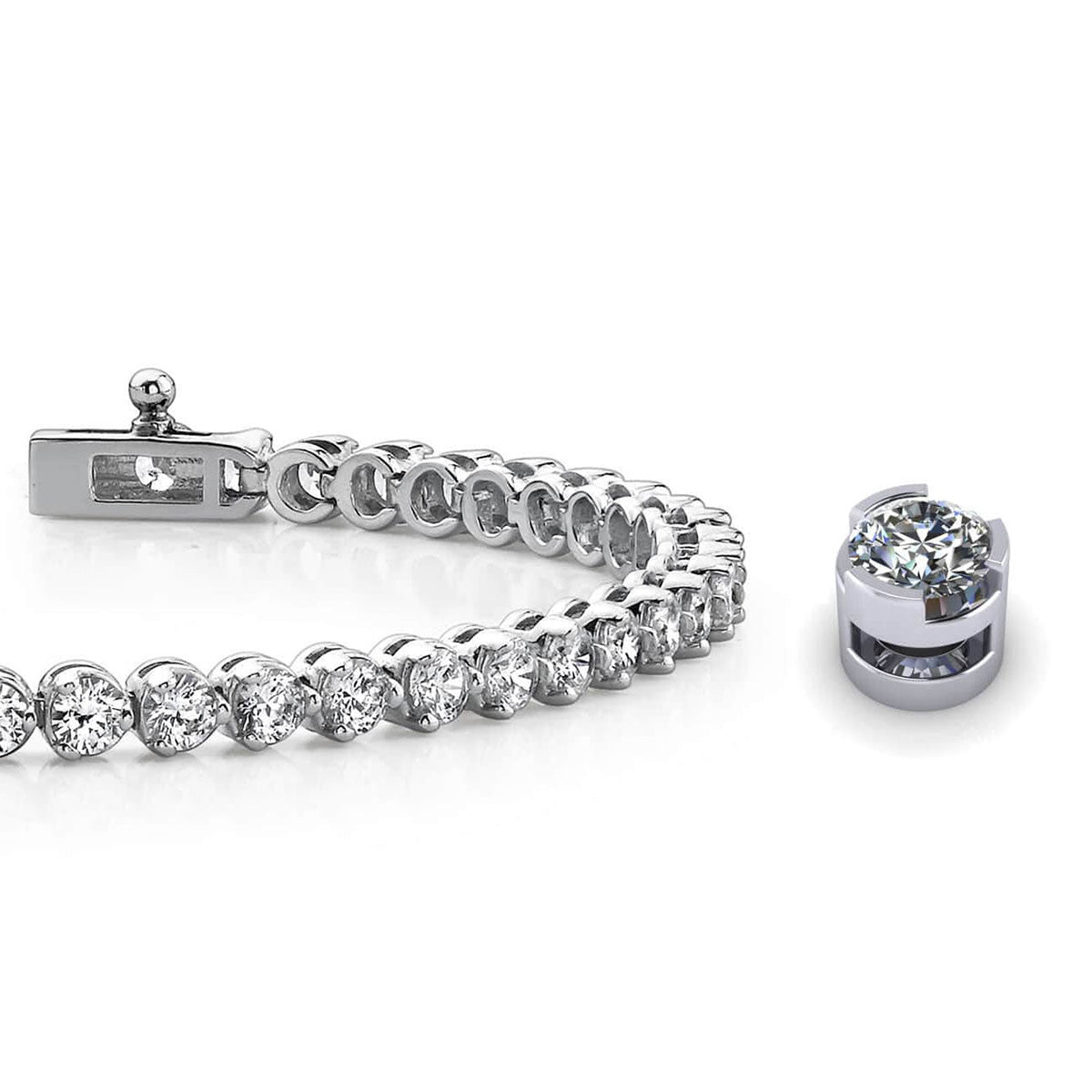 Round Prong Set Diamond Tennis Bracelet