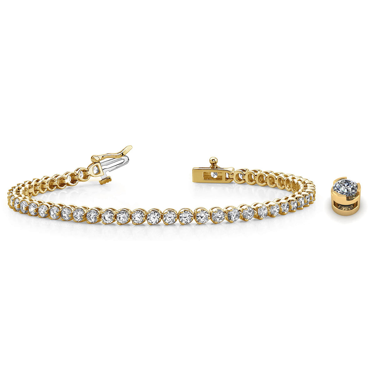 Round Prong Set Diamond Tennis Bracelet