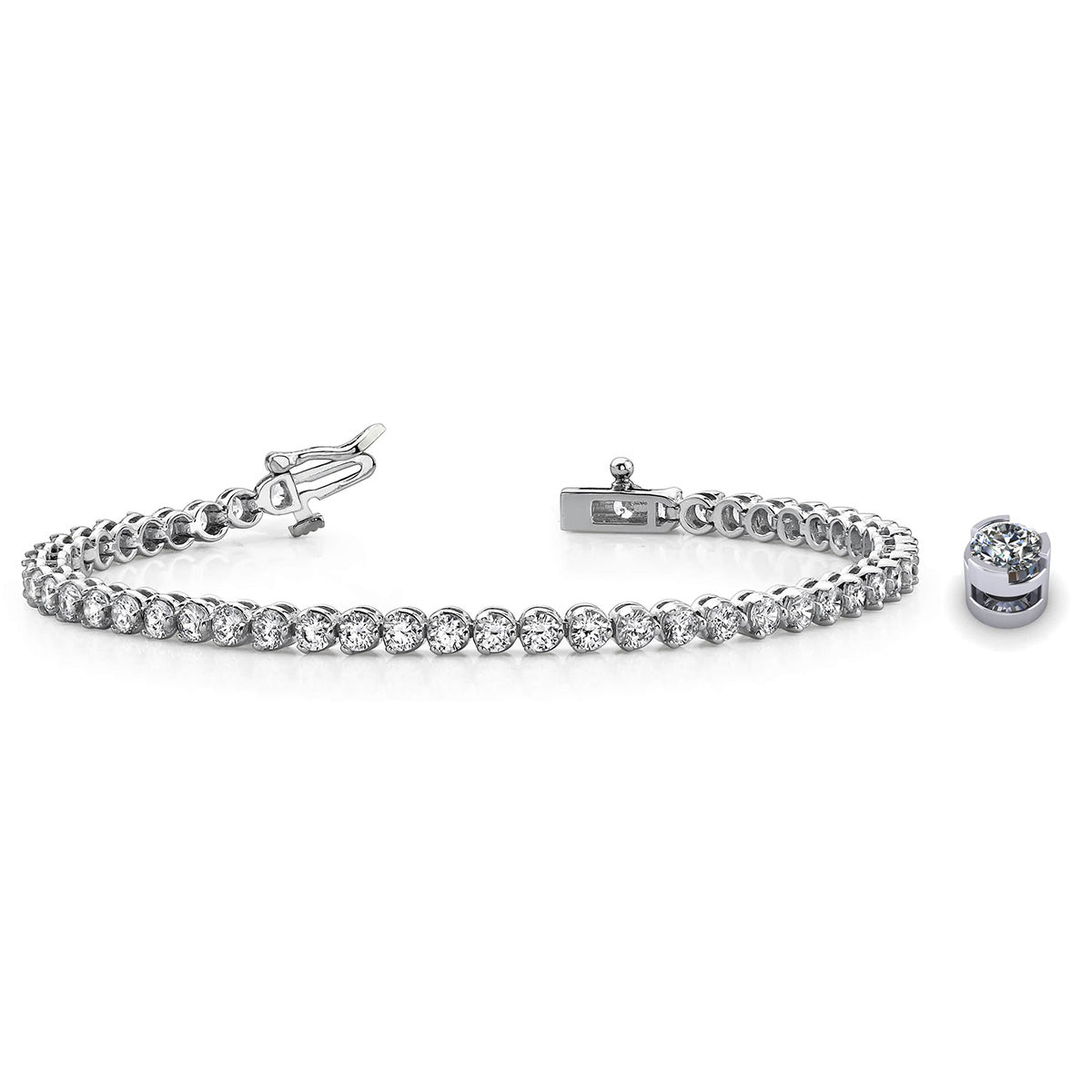 Round Prong Set Diamond Tennis Bracelet