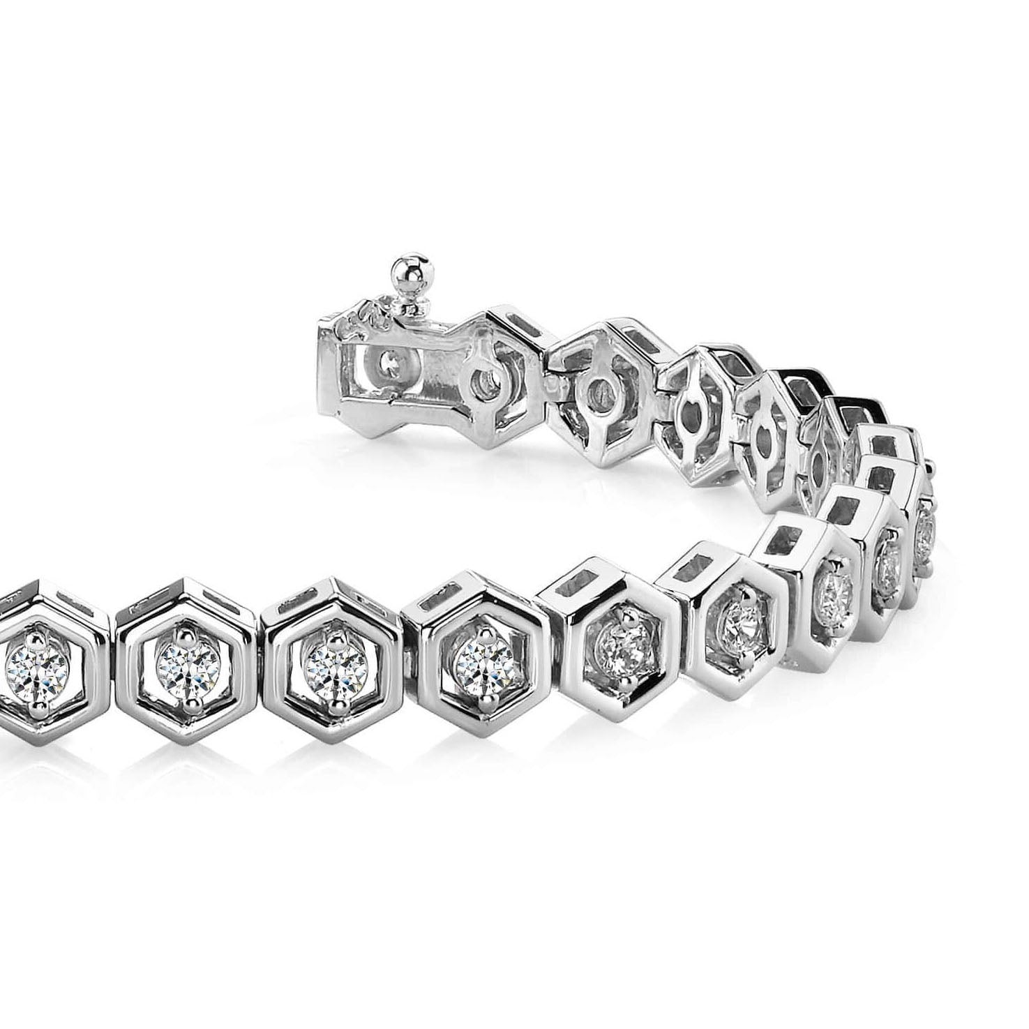 Hexagon Link Diamond Bracelet