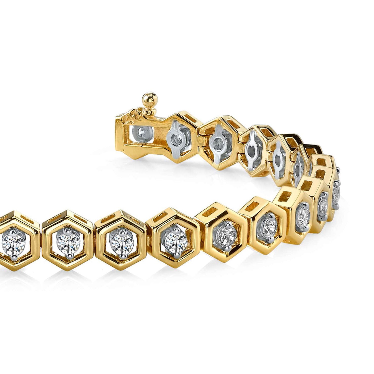 Hexagon Link Diamond Bracelet