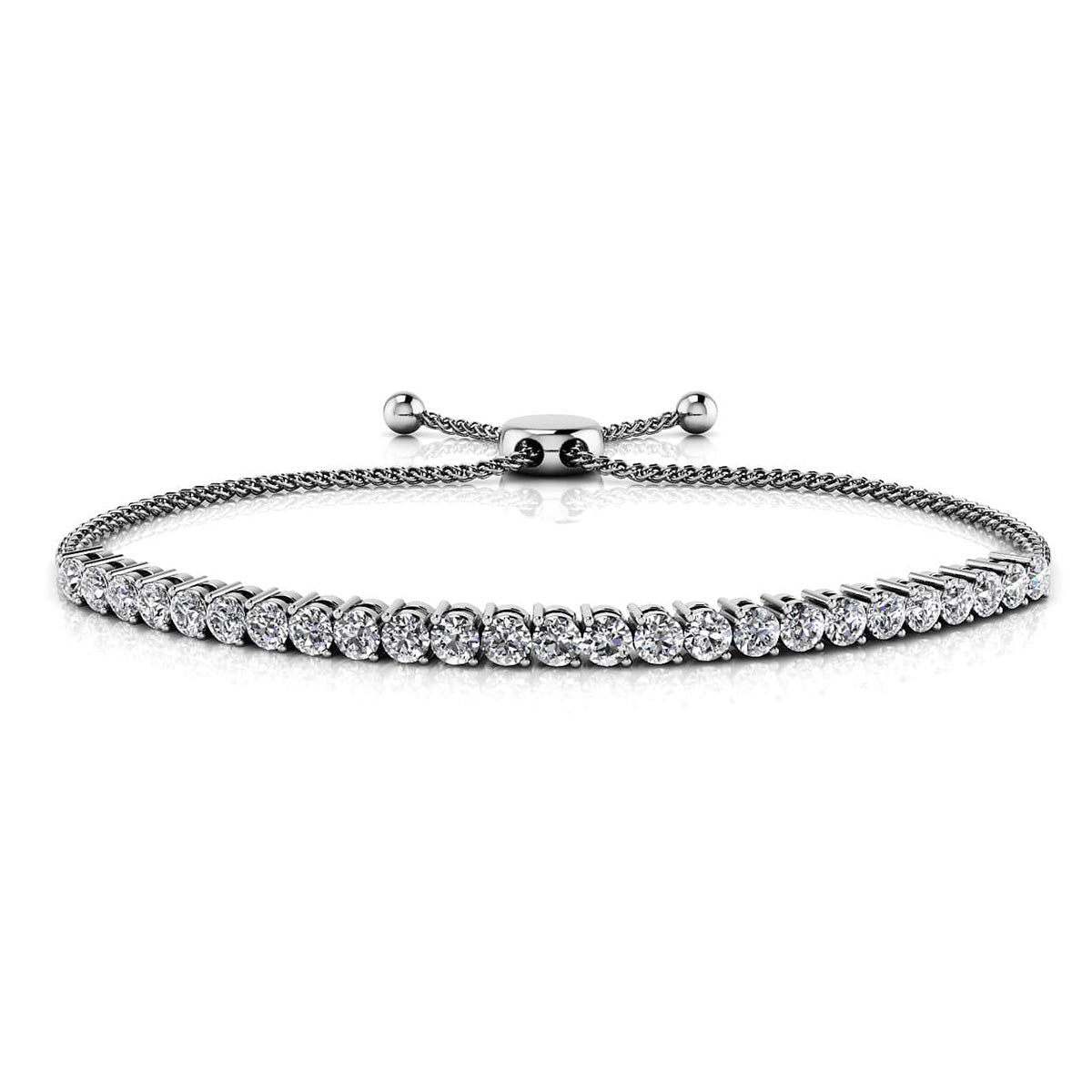 Adjustable 2 Prong Diamond Bracelet