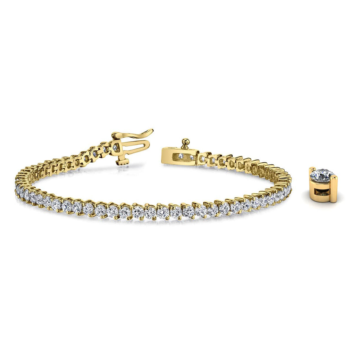 2 Prong Set Round Diamond Tennis Bracelet