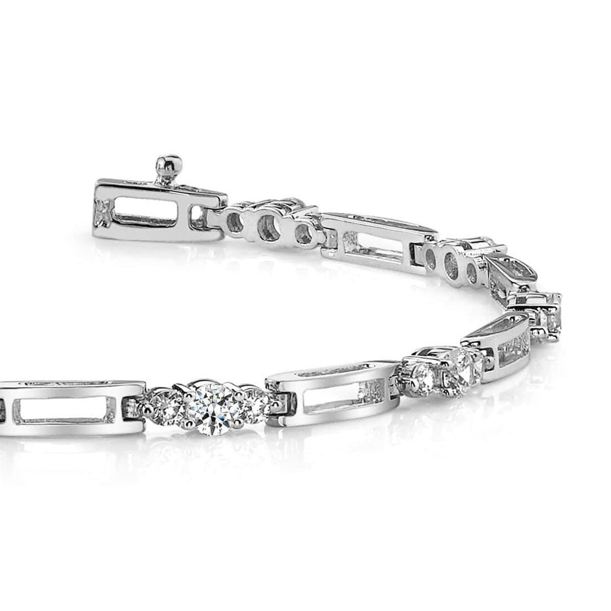 Rectangle Link Diamond Bracelet