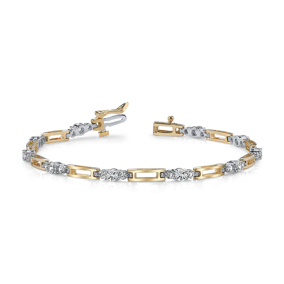 Rectangle Link Diamond Bracelet