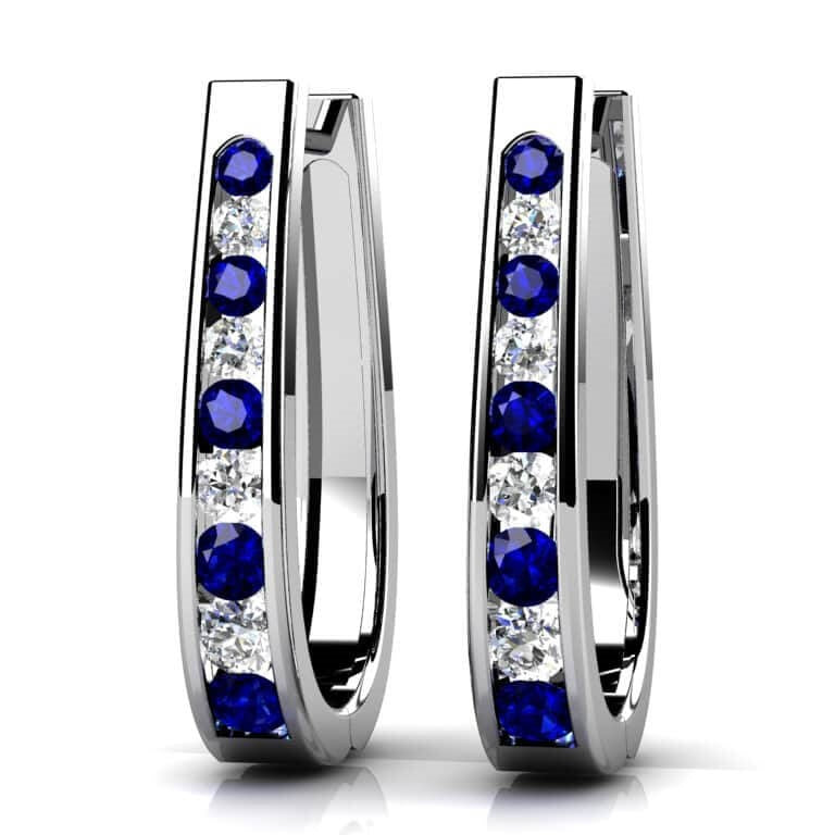 Oval Shaped Gemstone Diamond Drop Earrings