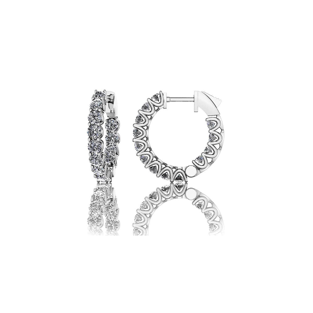 Extra Small Hoop Diamond Huggie Earrings
