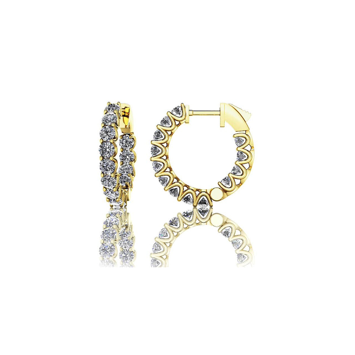 Extra Small Hoop Diamond Huggie Earrings
