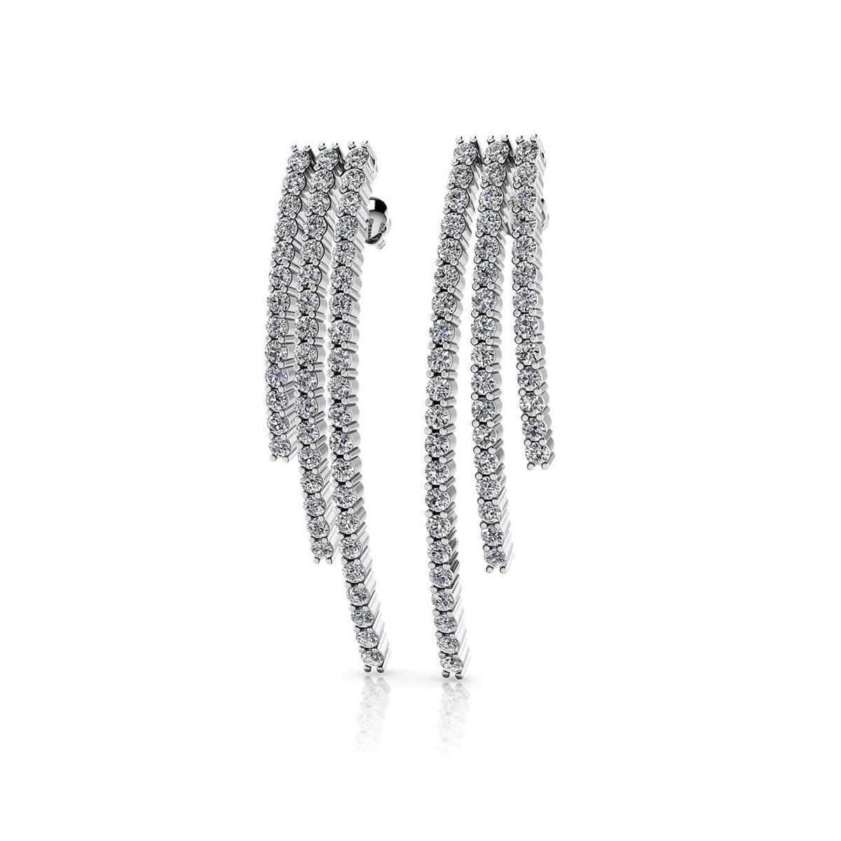 Triple Strand Diamond Earrings