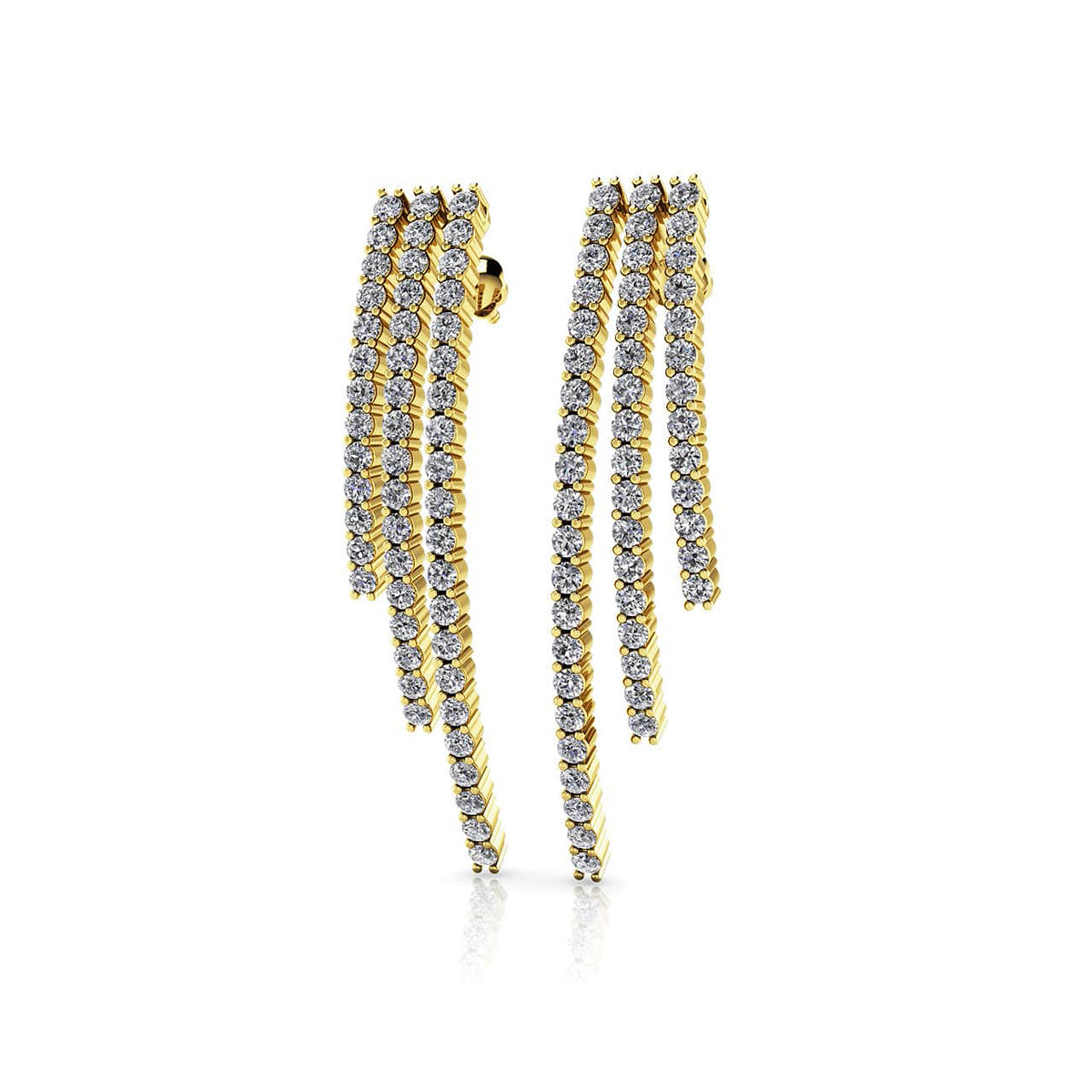 Triple Strand Diamond Earrings