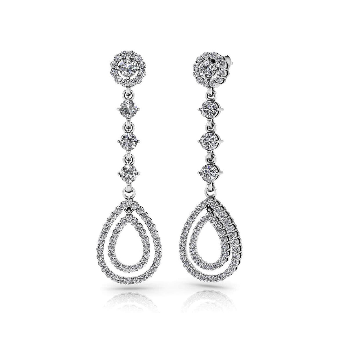 Designer Double Drop Diamond Earrings