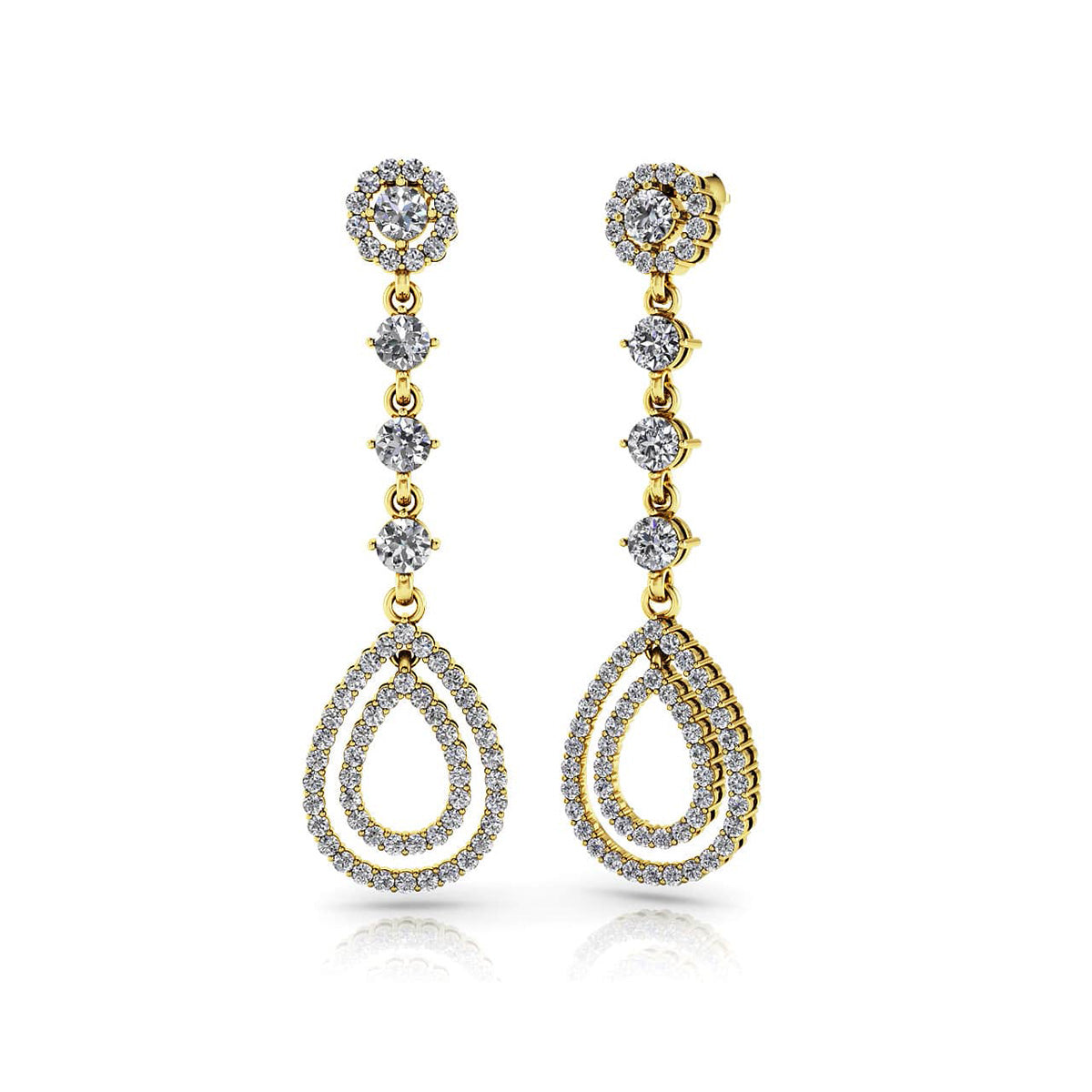 Designer Double Drop Diamond Earrings