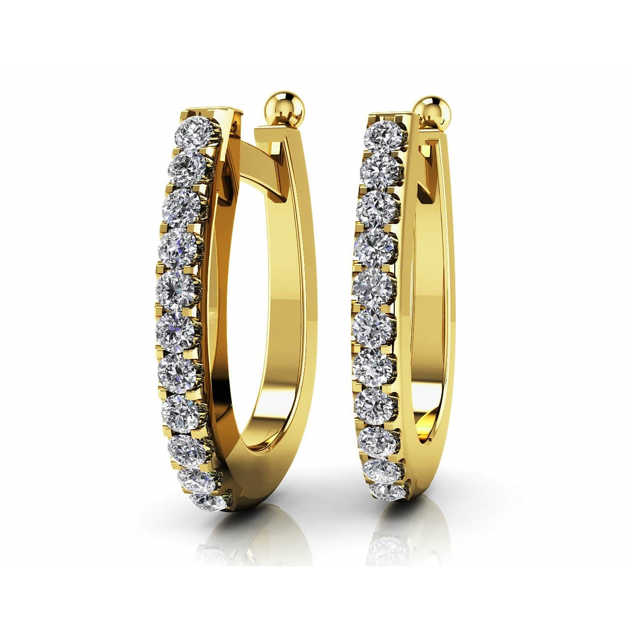 Classic Diamond Hoop Earrings