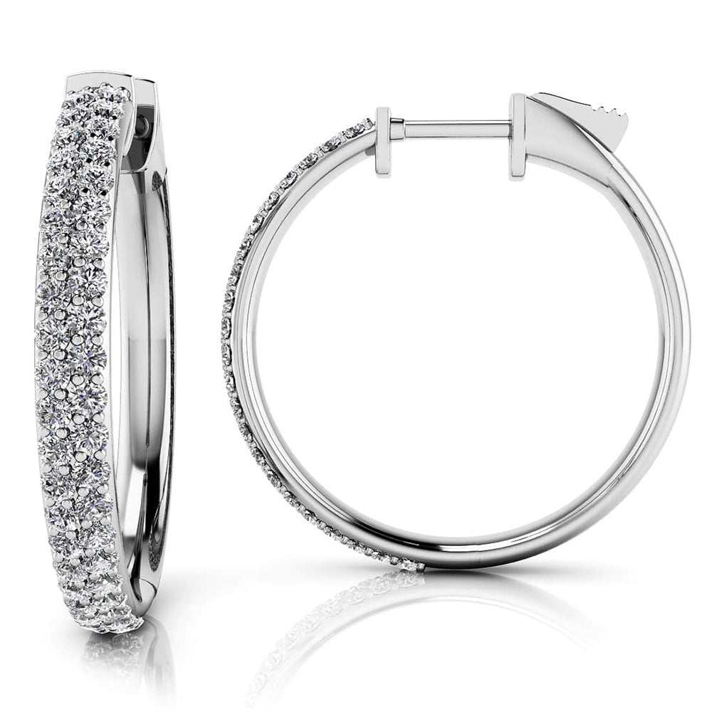 Diamond Pave Hoop Earrings Small