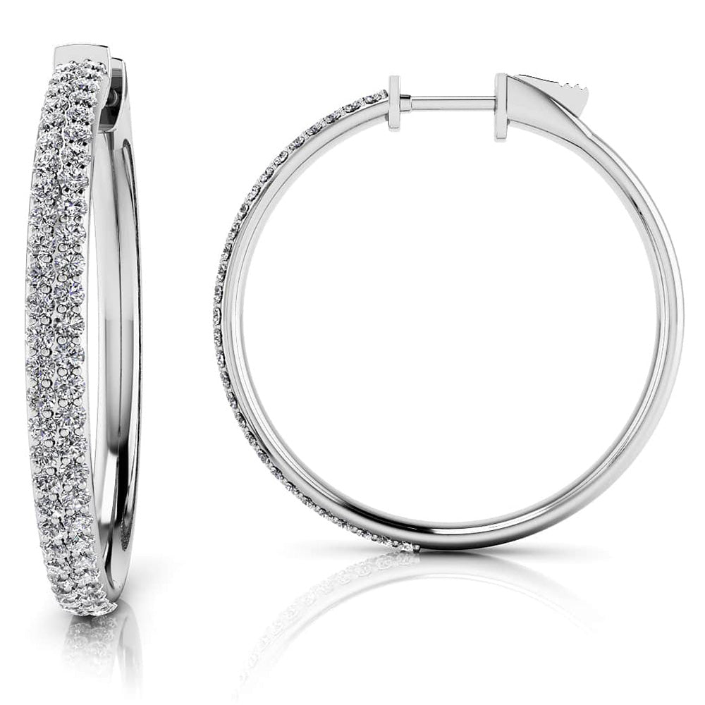 Diamond Pave Hoop Earrings Medium