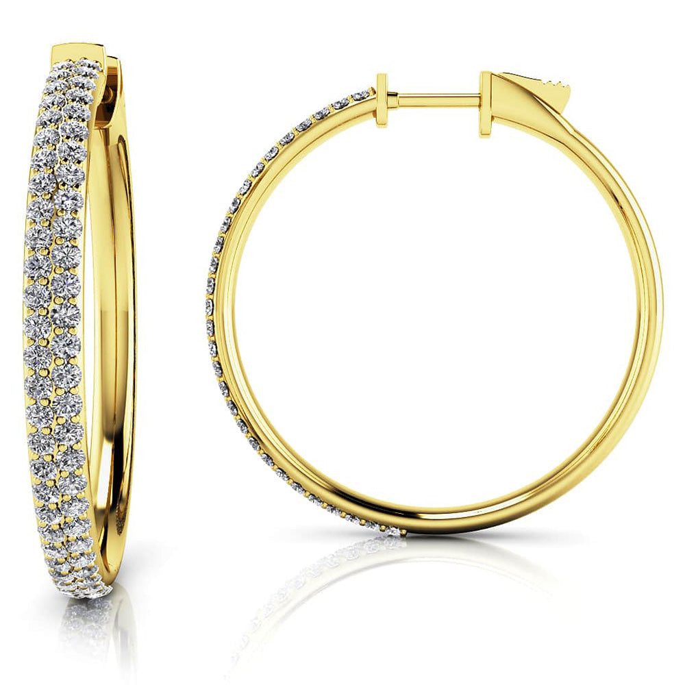 Diamond Pave Hoop Earrings Medium