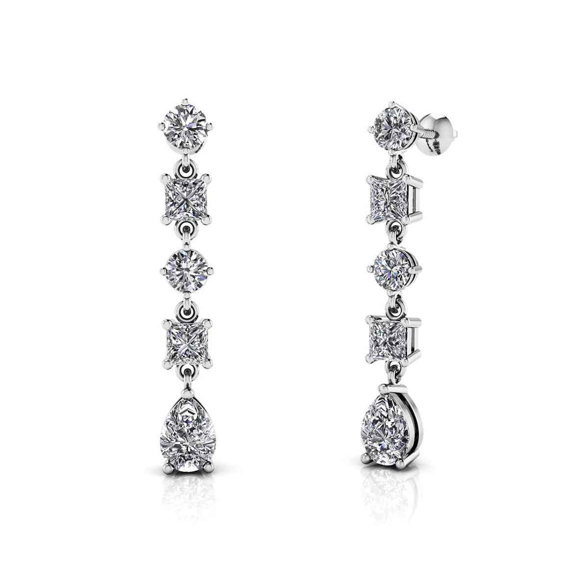Alternating Diamond Drop Earrings