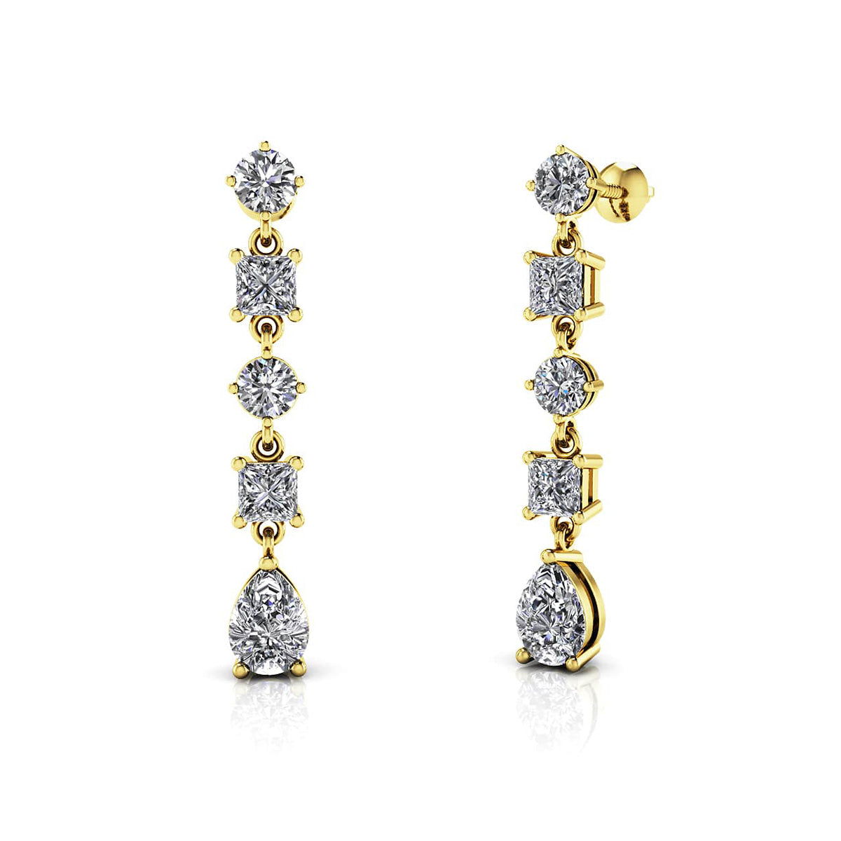 Alternating Diamond Drop Earrings