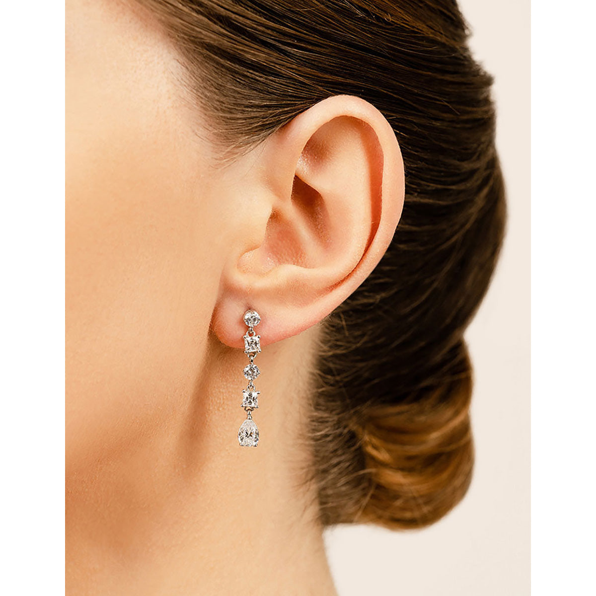 Alternating Diamond Drop Earrings