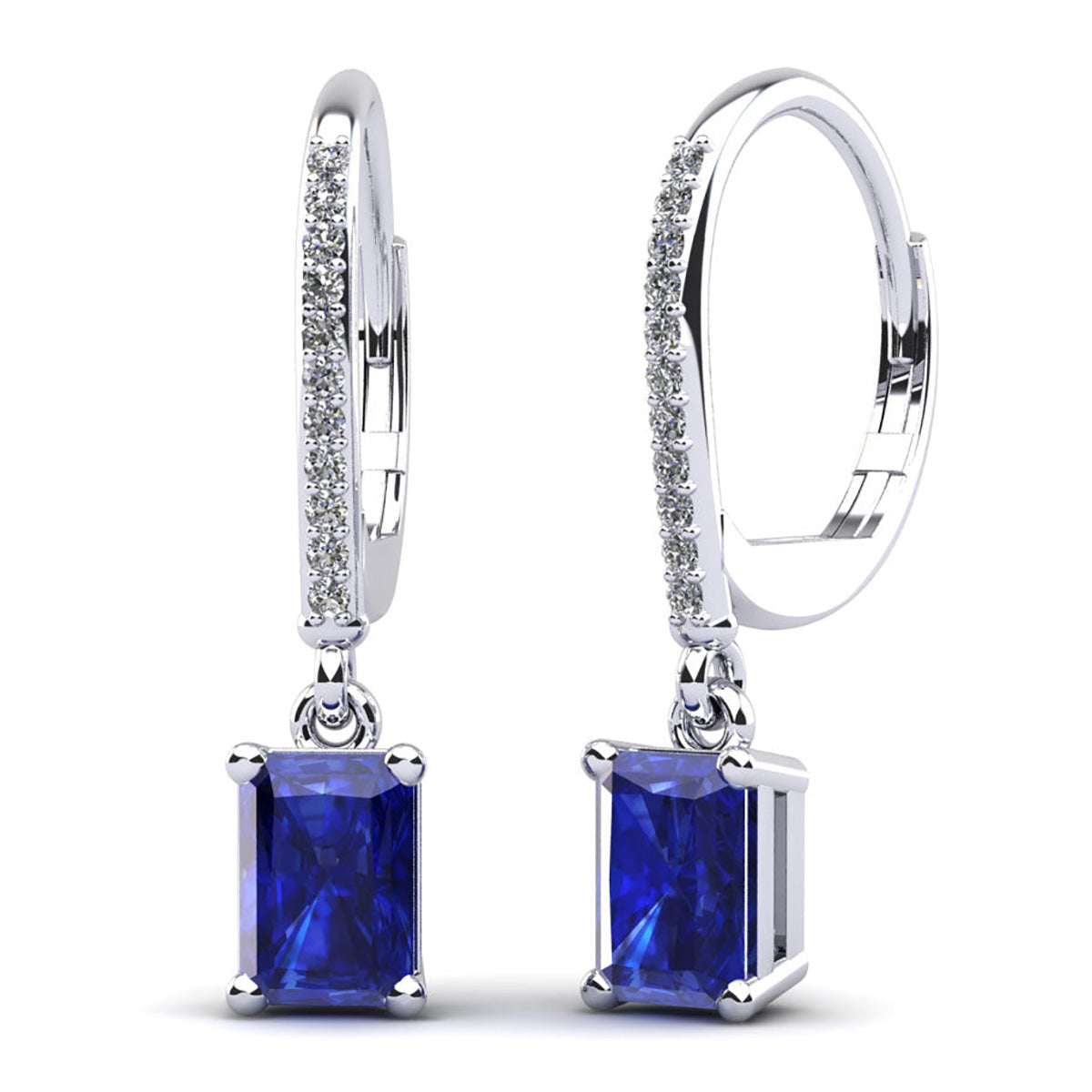 Modern Chic Emerald Cut Gemstone Drop Earrings