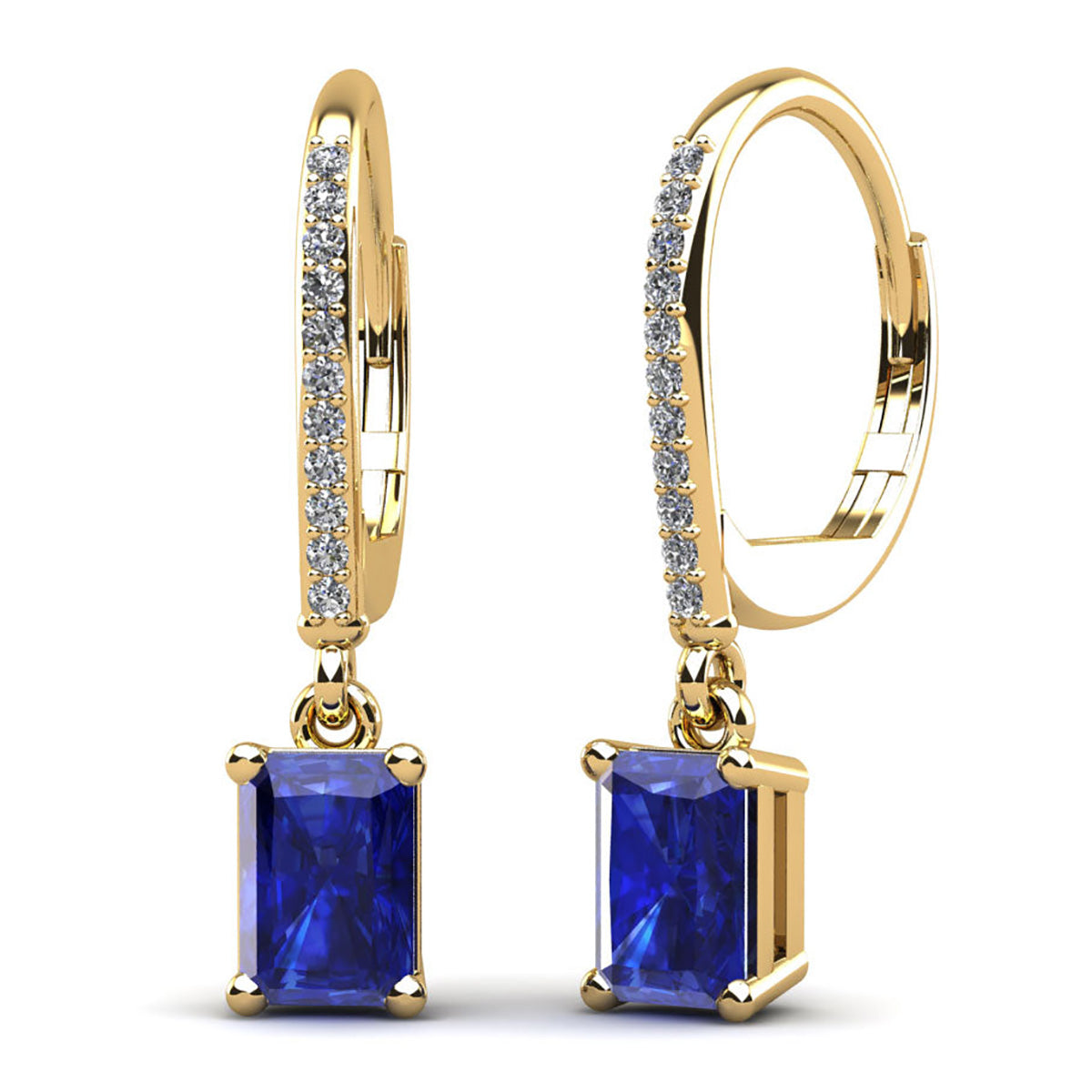 Modern Chic Emerald Cut Gemstone Drop Earrings