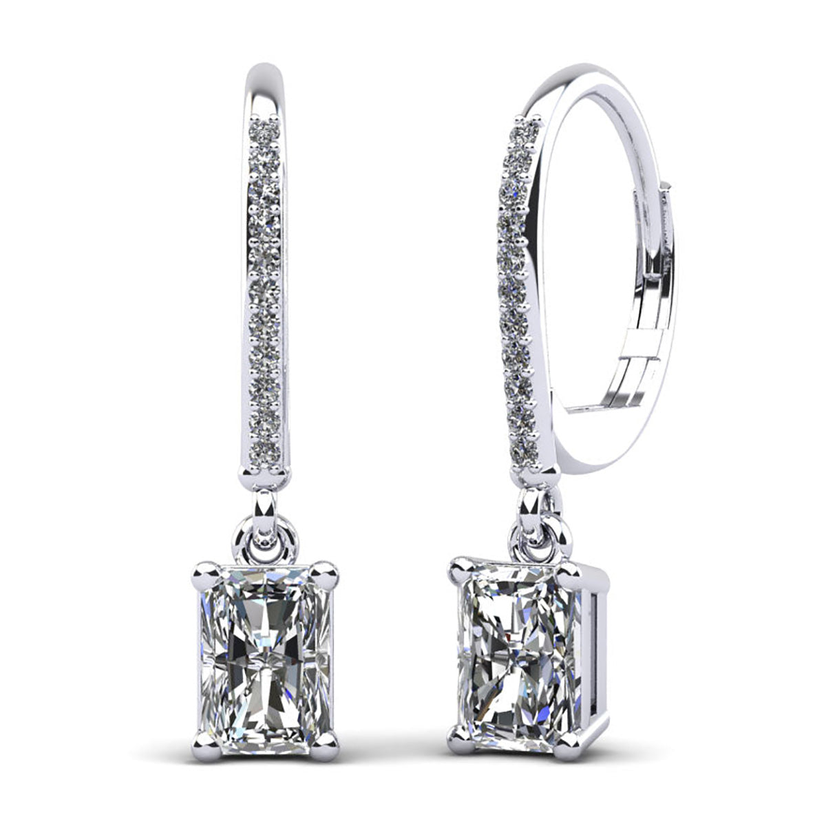 Modern Chic Emerald Cut Drop Earrings