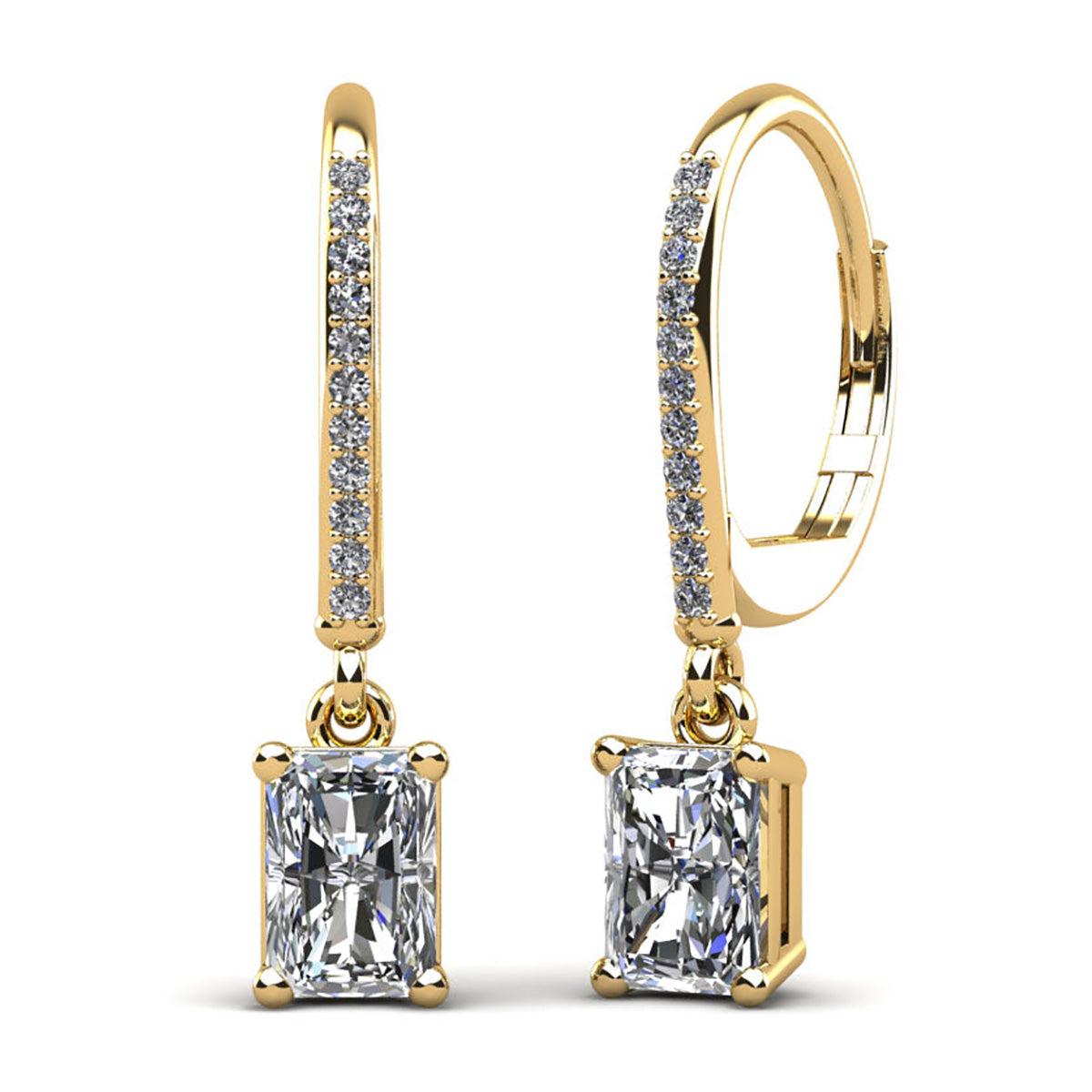 Modern Chic Emerald Cut Drop Earrings