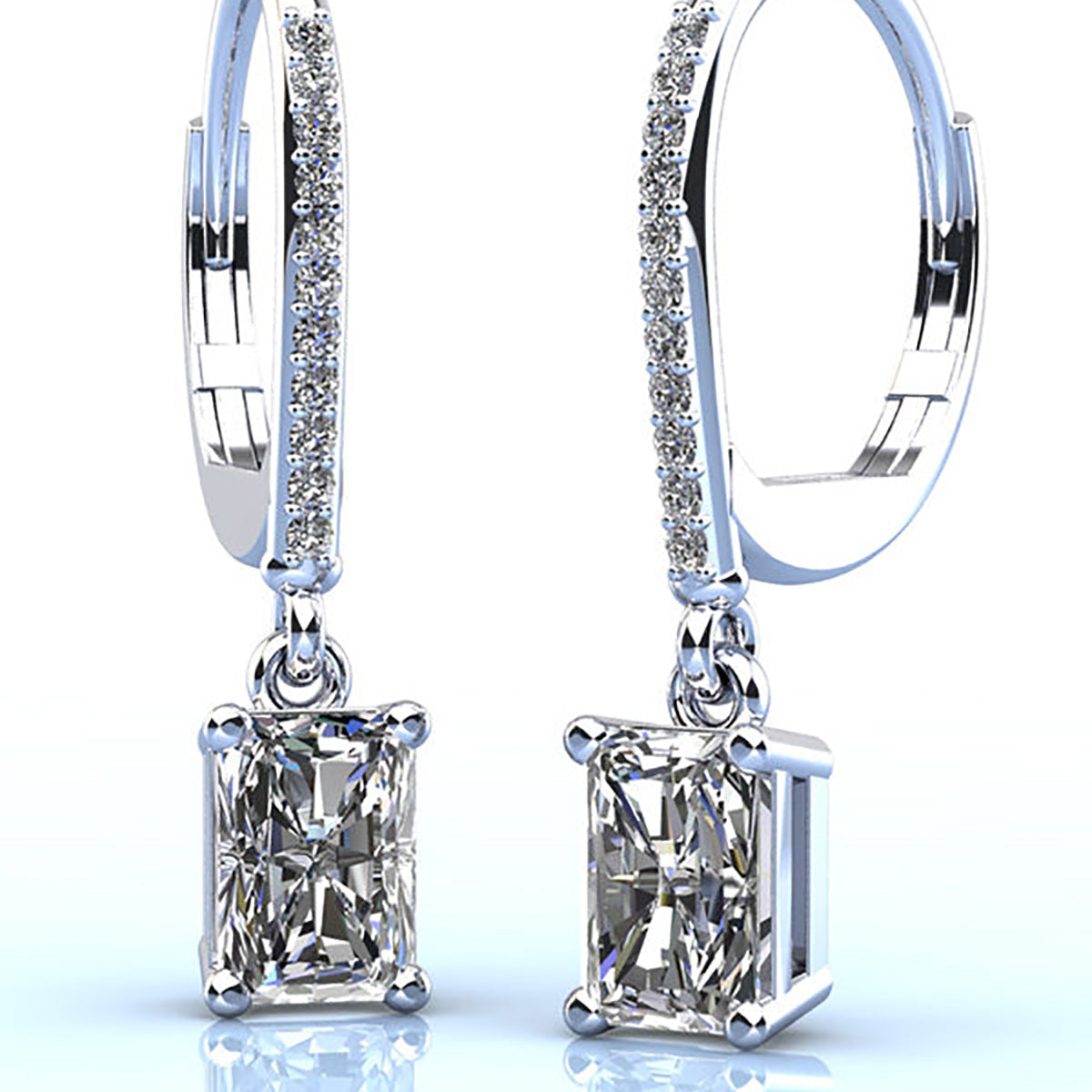 Modern Chic Emerald Cut Drop Earrings