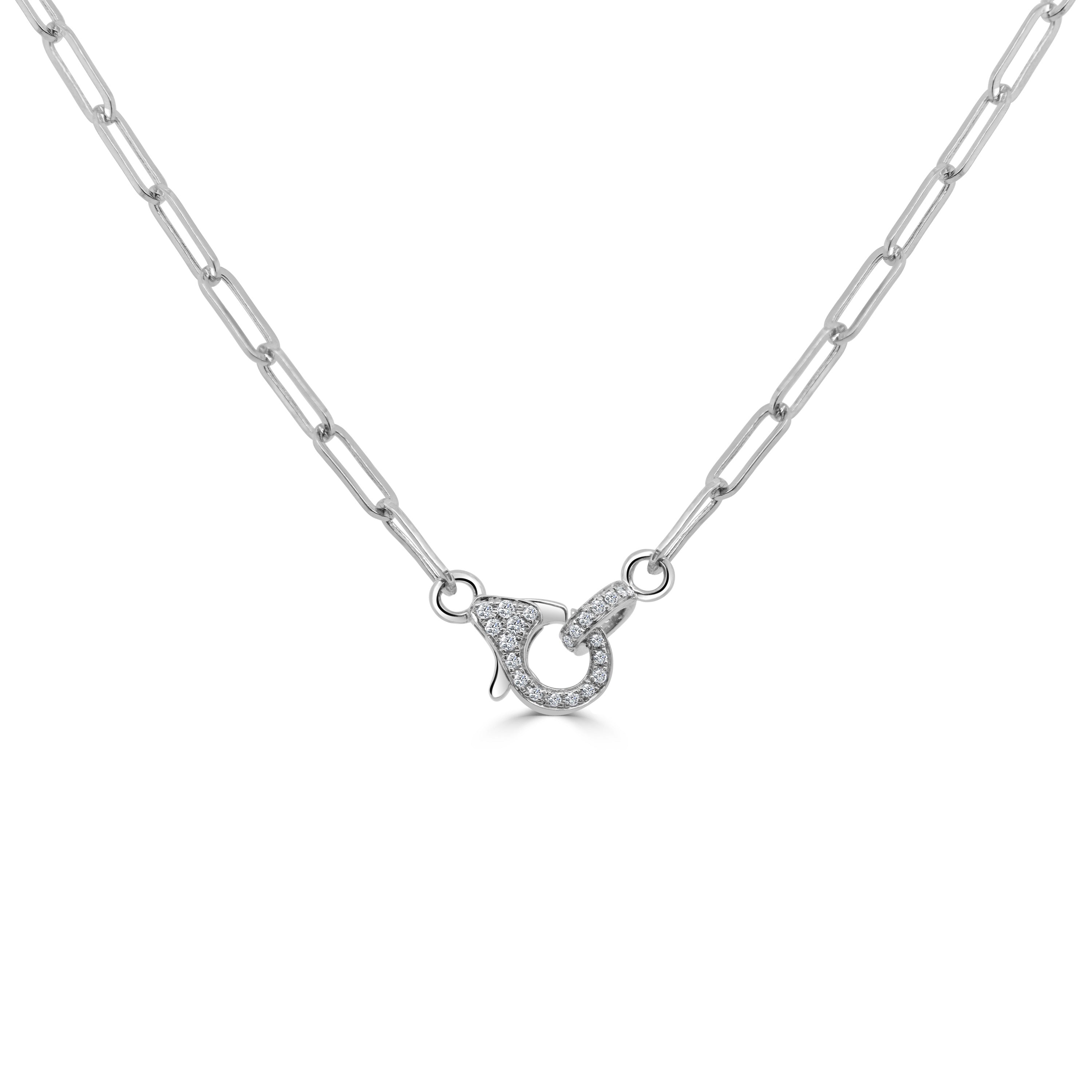 Diamond Paperclip Link Necklace