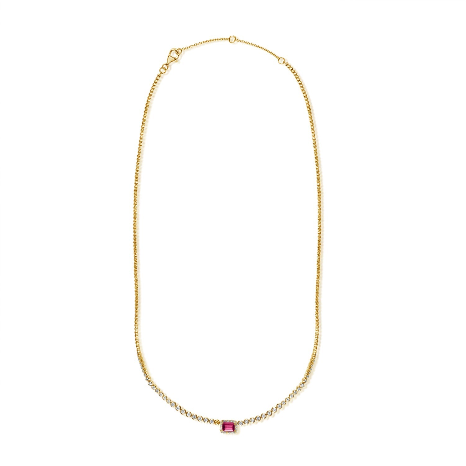 Pink Sapphire Diamond Necklace