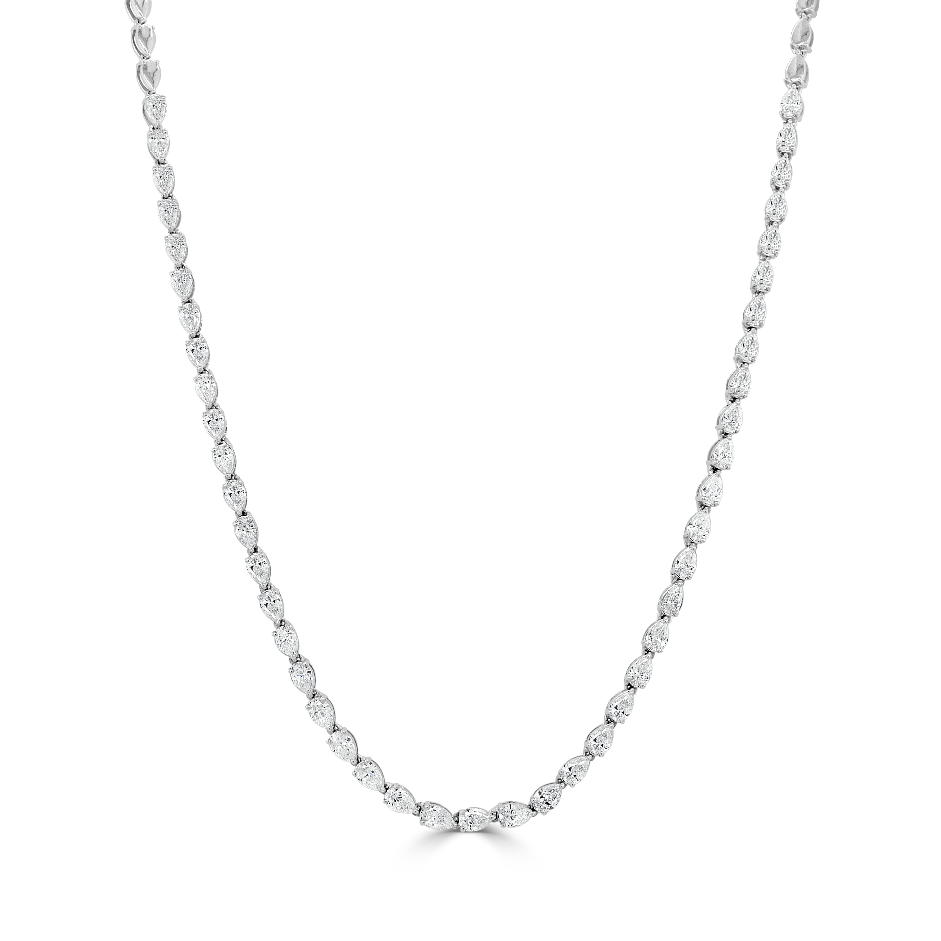 Pear-Shape Diamond Tennis Necklace