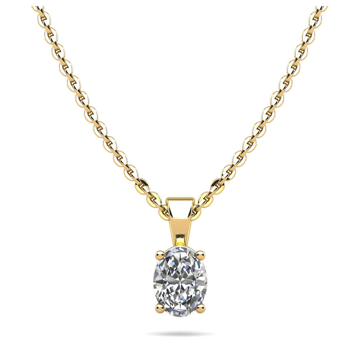 Oval Shaped Classic Diamond Pendant