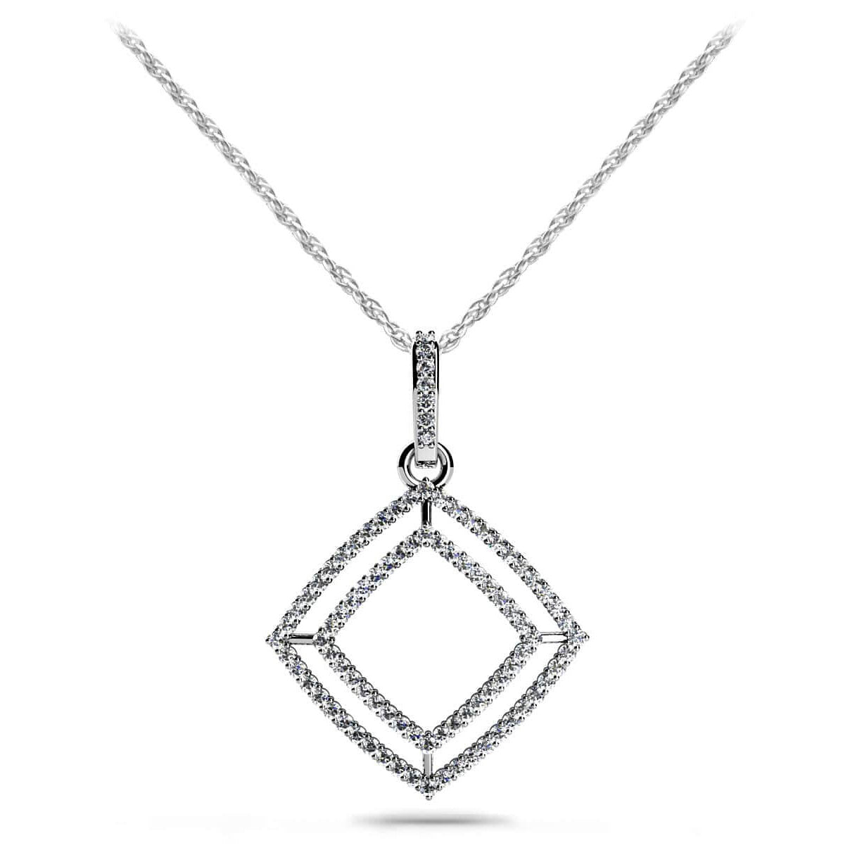 Shadow Box Diamond Pendant
